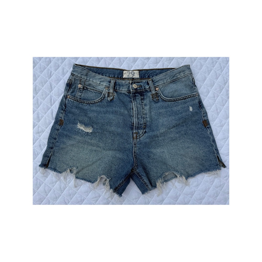 Free People We The Free Twenty-Nine Distressed Denim Shorts Size 29 Button Fly